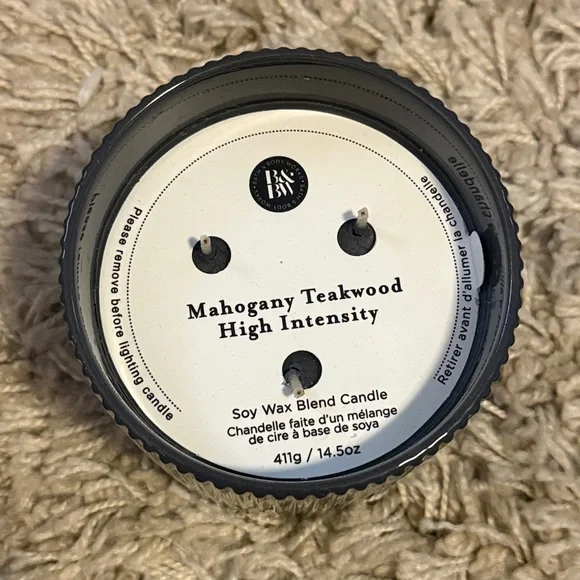 Bath and Body Works Mahogany Teakwood High Intensity 3 Wick Candle NWT - Picture 3 of 5